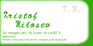 kristof milosev business card